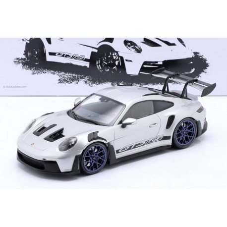 Porsche 911 GT3 RS 2023 Silver with Blue rims Minichamps 153062242