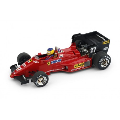Ferrari 126C4 Turbo 27 + pilote F1 Belgique 1984 Michele Alboreto Brumm R142-CH