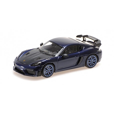 Porsche Cayman GT4RS 2021 Blue with Blue Wheels Minichamps 410069701