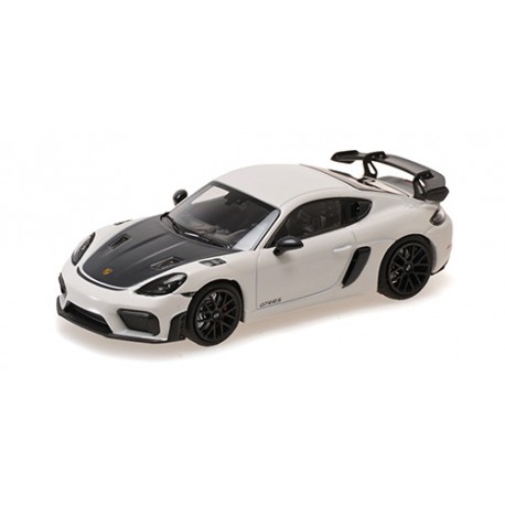 Porsche Cayman GT4RS 2021 White with Black Wheels Minichamps 410069702