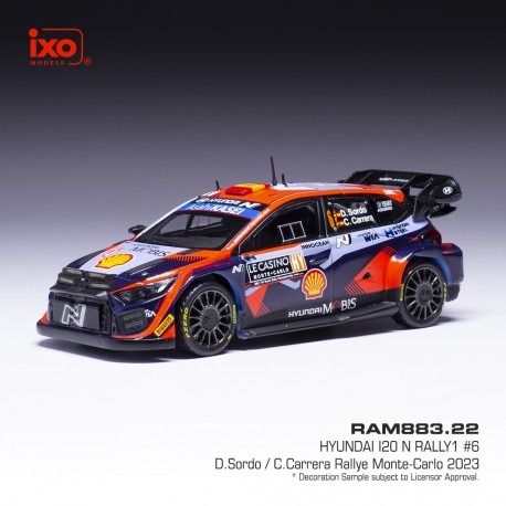 Hyundai i20 N Rally1 6 Rallye Monte Carlo 2023 D. Sordo - C. Carrera IXO RAM883