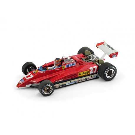 Ferrari 126C2 Turbo 27 + pilote F1 Italie 1982 Gilles Villeneuve Brumm R267-CH