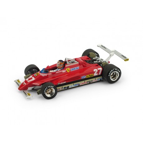 Ferrari 126C2 Turbo with driver 27 F1 USA Long Beach 1982 Gilles Villeneuve Brumm R272-CH
