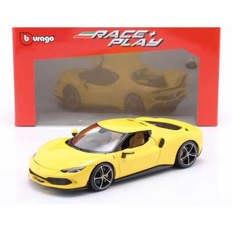 Ferrari&nbsp;296 GTB Hybrid 830hp V6 2021 Yellow Bburago BU16018Y