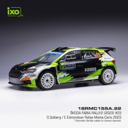 Skoda Fabia Rally2 23 Rallye Monte Carlo 2023 O. Solberg - E. Edmondson IXO 18RMC155A