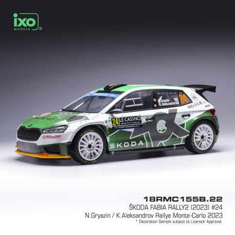 Skoda Fabia Rally2 24 Rallye Monte Carlo 2023 N. Gryazin - K. Aleksandrow IXO 18RMC155B