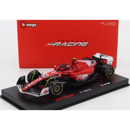 Ferrari&nbsp;SF-23 with driver and showcase 55 Carlos Sainz Jr F1 Las Vegas 2023 Bburago BU33835-S-VEGAS-VET