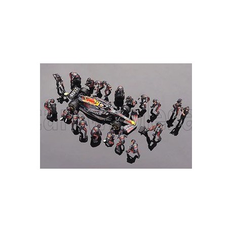 Red Bull RB19 with pitcrew figurines 1 Max Verstappen F1 Japon 2023 Truescale MGTS0014 