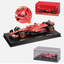 Ferrari SF-24 - with Driver and Showcase 16 Charles Leclerc F1 4th Saint Marin Imola 2024 Bburago BU36843-L-IMOLA