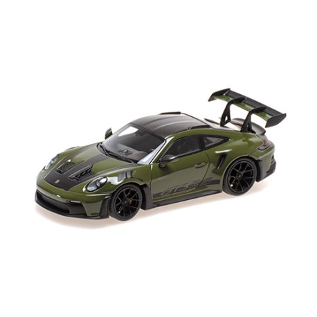 Porsche 911 992 GT3RS 2024 Nato Olive with Black Wheels Minichamps 410062110