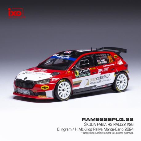 Skoda Fabia Rally2 26 Rallye Monte Carlo 2024 Ingram - McKillop IXO RAM922