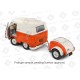 Volkswagen&nbsp;T1 Van Kool Combi with trailer 1950 Orange White Solido S1810902