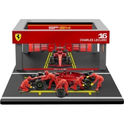 Ferrari SF24 Diorama Garage Pit-Stop 55 Carlos Sainz F1 2024 Bburago 18-36862-S