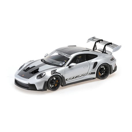 Porsche 911 992 GT3RS Weissach Package 2024 Silver with Black Wheels Minichamps 870065020