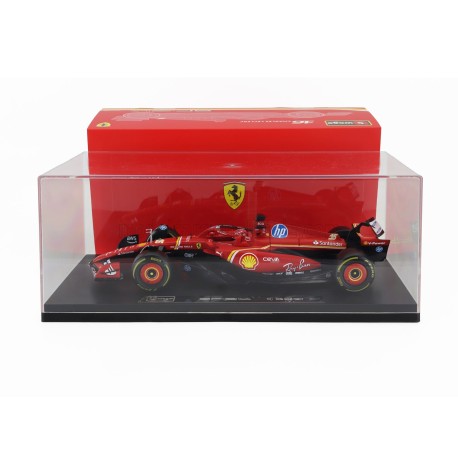 Ferrari SF24 with showcase 16 Charles Leclerc F1 4th Emilie Romagne 2024 Bburago BU16821-L-IMOLA