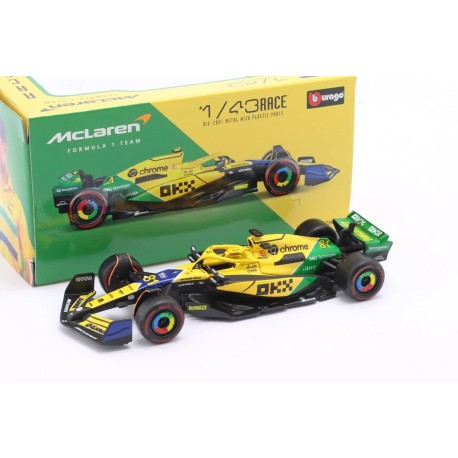McLaren&nbsp;Mercedes MCL38 81 Oscar Piastri F1 2nd Monaco 2024 Bburago BU38214-P-SENNA