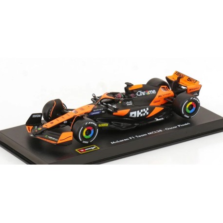 McLaren&nbsp;Mercedes MCL38 - with Driver and Showcase 81 Oscar Piastri F1 2024 Bburago BU38215-P