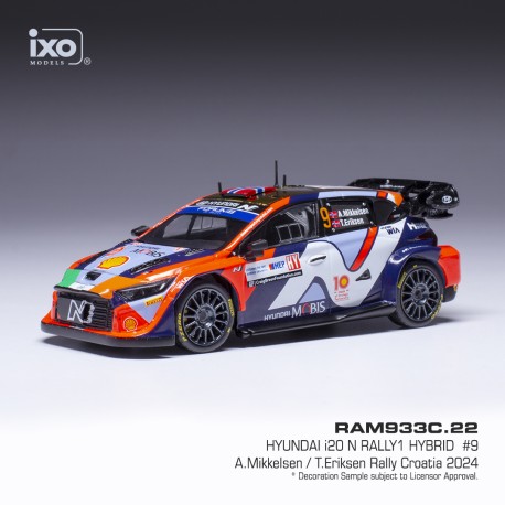 Hyundai i20 N Rally1 9 Rallye de Croatie 2024 A. Mikkelsen - T. Eriksen IXO RAM933C