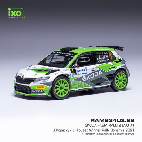Skoda Fabia Rally2 Evo 1 Rallye Bohemia 2021 Kopecky - Hlousek IXO RAM934