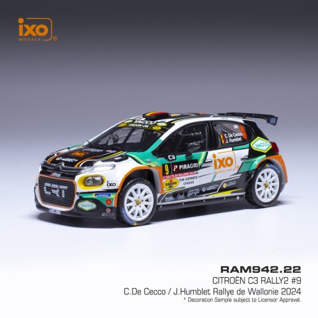 Citroen C3 Rally2 9 Rallye de Wallonie 2024 C. De Cecco - J. Humblet IXO RAM942