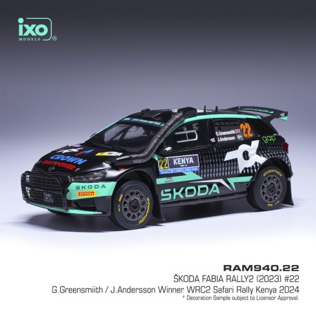 Skoda Fabia Rally2 22 WRC Safari Rally 2024 Greensmith - Andersson IXO RAM940A