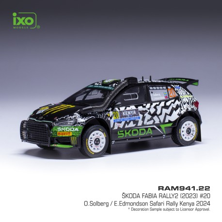 Skoda Fabia Rally2 20 WRC Safari Rally 2024 Solberg - Edmonson IXO RAM941