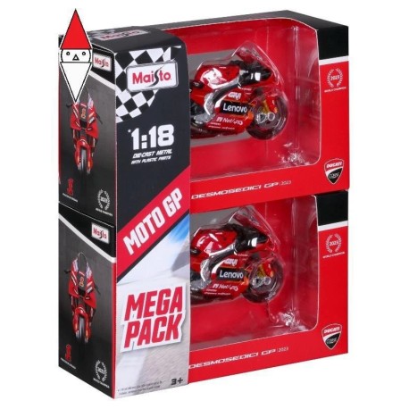 2 Bike Set Ducati&nbsp;Desmosedici GP23 Bagnaia - Bastianini Moto GP 2023 Maisto MAI36375-SET