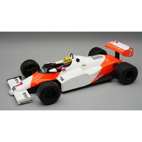 McLaren MP4/1C with driver 7 Ayrton Senna F1 Silverstone Test Drive 1983 Tecnomodel TMD18-402E