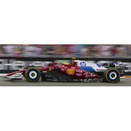 Ferrari SF-25 with driver and showcase 44 Lewis Hamilton F1 Miami 2025 BBurago 18-36852-44-MIAMI