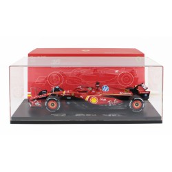 Ferrari SF24 with showcase 16 Charles Leclerc F1 Winner Italie Monza 2024 Bburago BU16821-L-MONZA