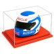 Vitrine Casque 1/2 Helmet Display Box Leather Base Red Atlantic 11002