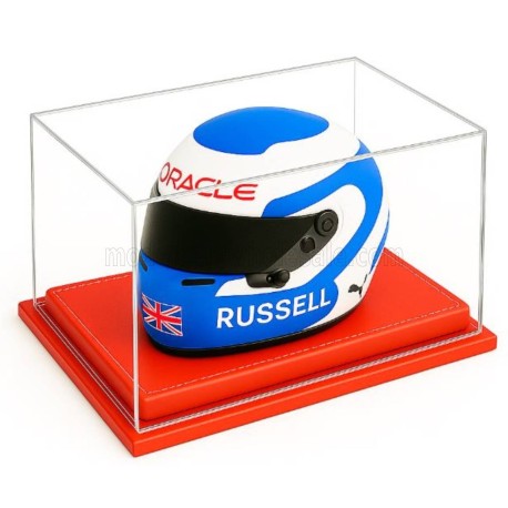 Vitrine Casque 1/2 Helmet Display Box Leather Base Red Atlantic 11002