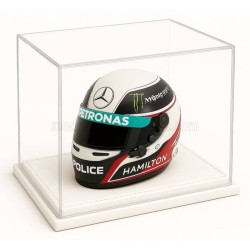 Vitrine Casque 1/2 Helmet Display Box Leather Base White Atlantic 11003