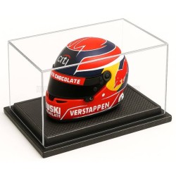 Vitrine Casque 1/2 Helmet Display Box Leather Base Carbon Black Atlantic 11004