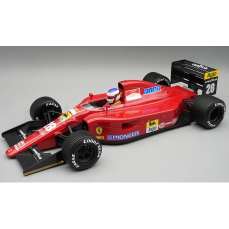Ferrari 642 with driver and rain tyres 28 Jean Alesi F1 Angleterre 1991 Tecnomodel TMD18-335A