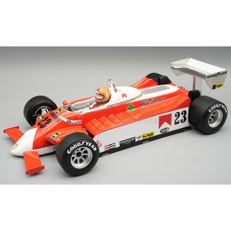 Alfa Romeo 179 with driver 23 Bruno Giacomelli F1 USA Est 1980 Tecnomodel TMD18-421B