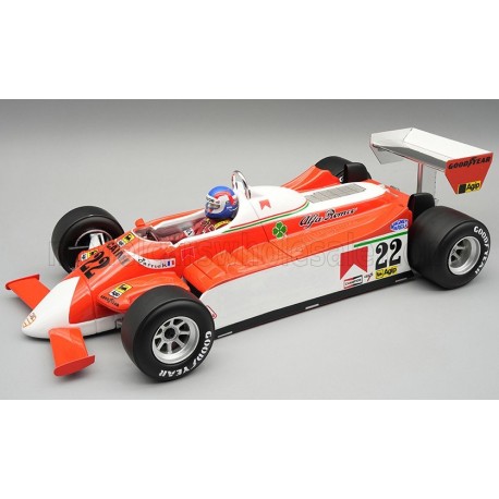 Alfa Romeo 179 with driver 22 Patrick Depailler F1 Monaco 1980 Tecnomodel TMD18-421C