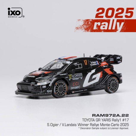 Toyota Yaris GR Hybrid Rally1 17 Winner Rallye Monte Carlo 2025 Sebastian Ogier - Vincent Landais IXO RAM972A