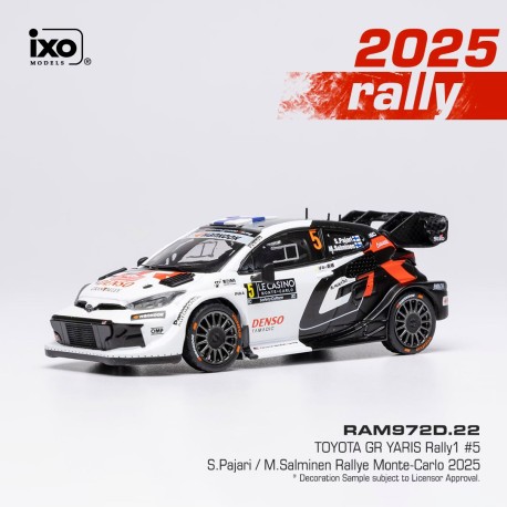 Toyota Yaris GR Hybrid Rally1 5 Rallye Monte Carlo 2025 Sami Pajari - Marko Salminen IXO RAM972D