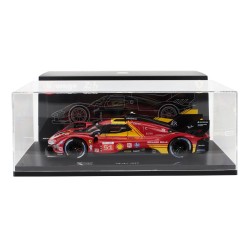 Ferrari 499P with showcase 51 3rd 24 Heures du Mans 2024 Bburago BU16314-51-VET
