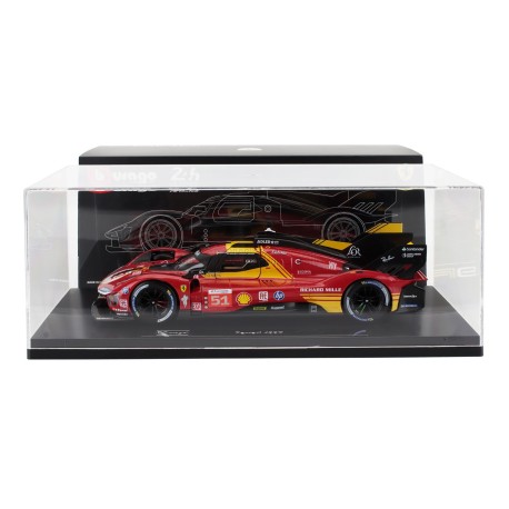 Ferrari 499P with showcase 51 3rd 24 Heures du Mans 2024 Bburago BU16314-51-VET