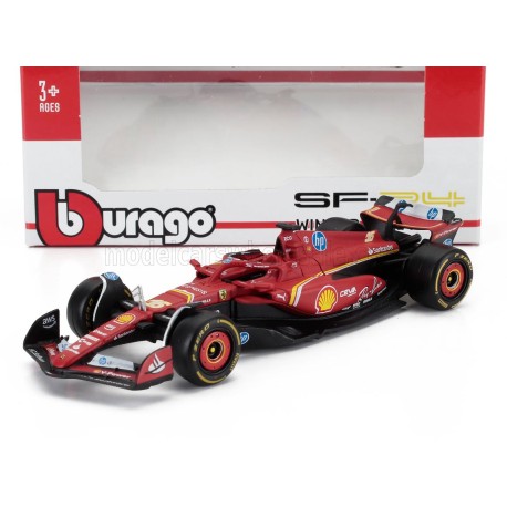 Ferrari SF-24 16 Charles Leclerc F1 Winner Monaco 2024 Bburago BU36844-L-MONACO
