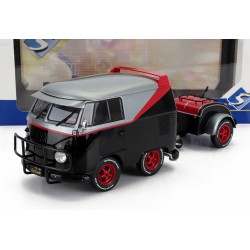 Volkswagen T1 Van Kool Combi Sport with trailer 1950 Black Silver Red Solido S1810903
