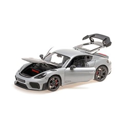 Porsche Cayman GT4RS 2021 Silver Met with Weissach Package Minichamps 110062122