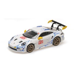 Porsche 911 992 GT3RS 2023 White with Yellow Decor Minichamps 410062116