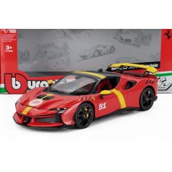 Ferrari SF90 XX n 51 Le Mans Winner livery Red Yellow Bburago BU16020L