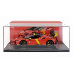 Ferrari SF90 XX n 51 Le Mans Winner livery with showcase Red Yellow Bburago BU16036