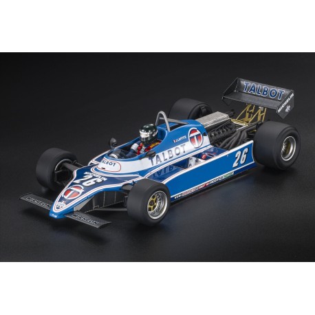 Ligier JS17 with driver 26 Jacques Laffite F1 6th USA 1982 GP Replicas GP149BWD