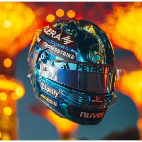 Casque Helmet 1/5 George Russell Mercedes F1 Singapour 2025 Spark 5HF223
