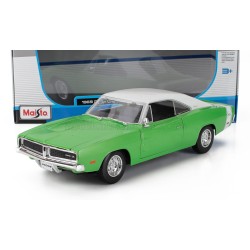 Dodge Charger R/T Coupe 1969 Green White Maisto 31387G